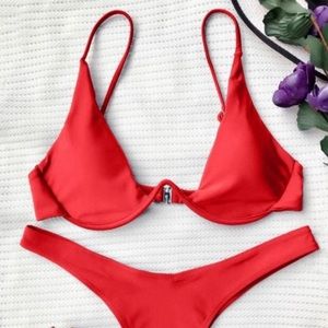 ZAFUL RED UNDERWIRE BIKINI TOP!
